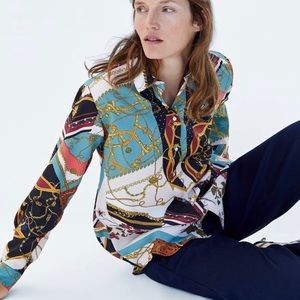 ⭕️SOLD⭕️ Zara Chain Patchwork Flowy Blouse